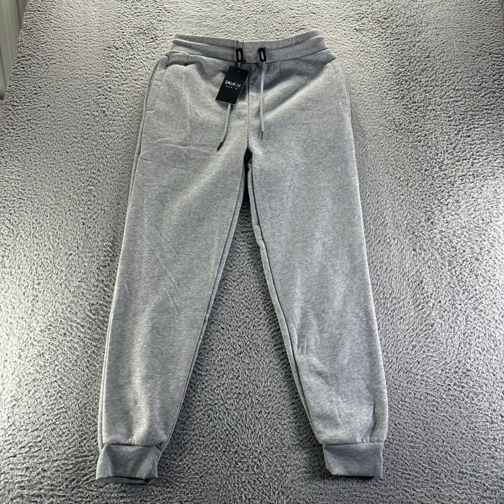 Galaxy By Harvic Sweatpant Men M Gray Polyester Jogger Lined Tapered Performance